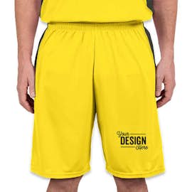 Augusta Colorblock Basketball Shorts - Color: Power Yellow / Slate
