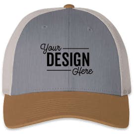 Richardson Low Profile Trucker Hat - Color: Heather Grey / Birch / Amber Gold