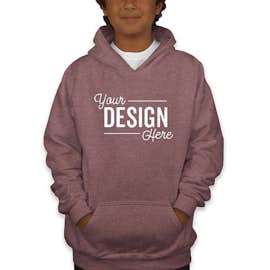 Gildan Youth Midweight 50/50 Pullover Hoodie - Color: Heather Sport Dark Maroon