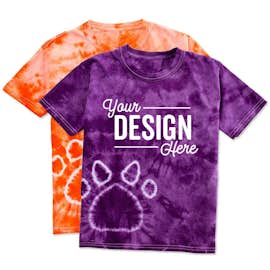 Dyenomite Youth Paw Print Tie-Dye T-shirt