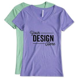 Threadfast Women's Slim Fit Lightweight V-Neck Pigment Dyed T-shirt