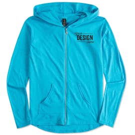 Anvil Women's Tri-Blend Full Zip T-shirt Hoodie